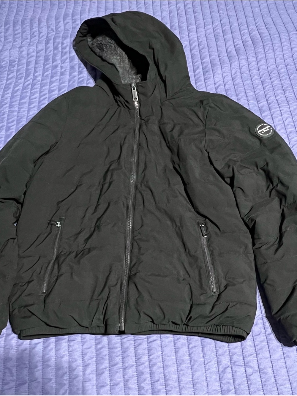 abercrombie kids Black Hooded Puffer Jacket 13/14